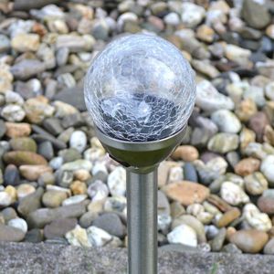 Solar Gartenstecker "Kristall" Edelstahl H 29 cm