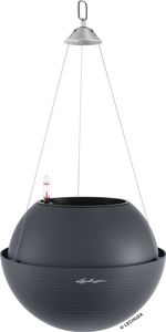 Kvetináč LECHUZA BOLA Farba 32 bridlicovo sivá | závesný kôš so zavlažovacím systémom a vložkou na rastliny | matný povrch | Ø 32 x 25 cm | 16864
