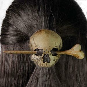 Jahrgang Hexe Totenkopf Schädel Haarnadeln Halloween Party Haarspangen für Frauen Schmuck Geschenk Haarschmuck, 14cm