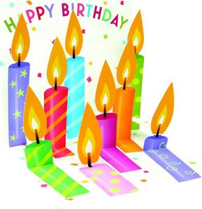 Treasures Pop-up Card Glückwunschkarte Happy Birthday Kerzen Gutschein ca 13x13 cm