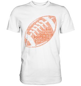 American Football Wortwolke Linemen Verteidigung T-Shirt – White / 5XL