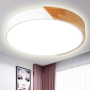 Natsen 36W Deckenleuchte LED Deckenlampe Bürodeckenleuchte, dimmbar mit Fernbedienung, modern Design für Wohnzimmer Schlafzimmer Kinderzimmer Küche Büro, Holz (50 x 50 x 5cm)