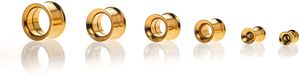 Ohr Flesh double flared Tunnel Piercing Uni Stahl Gold PVD 316 L Screw 1371GD - 5mm