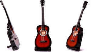 Miniatur klassische Gitarre XS rot akustik mini Deko Gitarre aus Holz 22cm