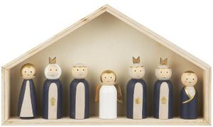 Ib Laursen Weihnachtliche Krippe mit 7 handbemalten Figuren Weihnachten Advent