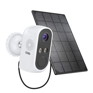 ZOSI Akku Überwachungskamera mit Solarpanel, 2K Kabellos IP Kamera Überwachung Aussen WLAN mit Spotlight, 2-Wege Audio, AI Menschenerkennung