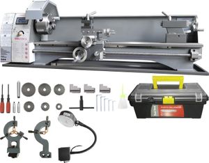 VEVOR Metalldrehmaschine Drehbank Metall Tischdrehbank 211x750mm 50-2500 U/min