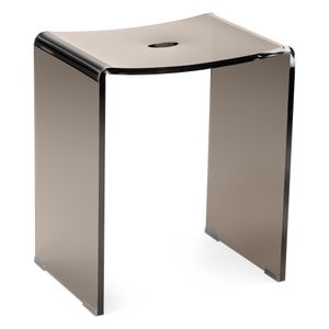 Navaris Duschhocker aus Acryl 43,5x37x28cm - Badhocker Badezimmer Stuhl - Sitzbank für Dusche und Badewanne - Hocker rutschfest modern grau
