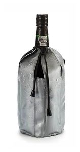 GEL FLASCHENKÜHLER mit Kordel grau Champagnerkühler Kühlmanschette Weinkühler 62