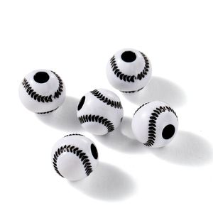 30 Teile/los Acryl Rugby Tennis Basketball Perlen Sport Spacer Perlen für DIY Schmuck Machen Armband Halskette Handwerk Zubehör