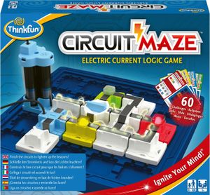 ThinkFun - 76341 - Circuit Maze -- das spannungsgeladene Logikspiel von ThinkFunk für Jungen und Mädchen ab 8 Jahren. Stromkreis mit LED-Lichtern und Schalter.