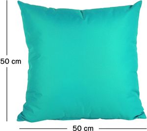 JACK 2er Set Outdoor Kissenhülle Kissenbezug 50x50cm Wasserfest Sitzkissen Lounge Kissen Garten Stuhl Lotus Effekt, Farbe:Türkis