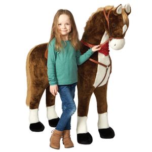 Pink Papaya Giant XXL Kinder Spielpferd zum Reiten Max 125 cm | Plüschpferd | Fast lebensgroßes Pferd zum Reiten für Kinder | Stehpferd bis 100kg belastbar mit Sounds