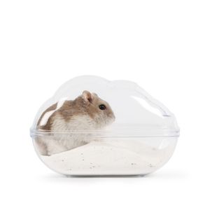 Hamster Renbil Plastik Sandkasten geschlossener Hausschale Sand