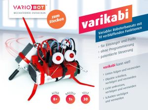 varikabi - Variabler Roboterbausatz zum Stecken mit 12 verblüffenden Funktionen (rot) - VARIOBOT
