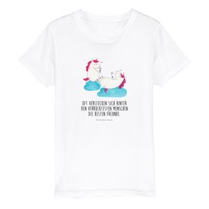 Mr. & Mrs. Panda 12-14 Jahre (152/164) Organic Kinder T-Shirt Einhorn Sekt - Weiß - Geschenk, Einhörner, Kinder T-Shirt Mädchen, Einhorn Deko, Unicorn, Pegasus