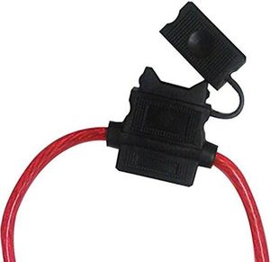 Audioproject A210-20 - 2 Stück SET Auto Sicherungshalter ATC 40A mit 6mm² 10GA Kabel max 12V - 24V Spritzwasser geschützt - Flachsicherung o. Sicherung - Extra Dickes Kabel für KFZ LKW Verstärker