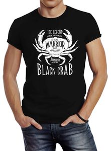 Herren T-Shirt Black Crab Krabbe Krebs Slim Fit Neverless® schwarz XXL