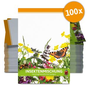 Insektenmischung für Werbezwecke (100 Tütchen) | Blumensamen von FLORTUS