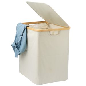 bremermann Wäschesammler mit herausnehmbarem Sack und Deckel, ca. 60 Liter, beig