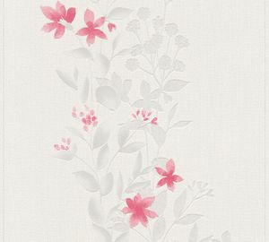 A.S. Création Blumentapete Blooming florale Tapete Vliestapete grau rot beige 10,05 m x 0,53 m