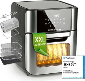 GOURMETmaxx Digitale Heißluft-Fritteuse XXL Heißluftfritteuse 12 Liter Ofen Grill Fritteuse Fettarme schonende Zubereitung ohne Öl Airfryer riteuse GOURMETmaxx Digitale Heißluft-Fritteuse XXL Heißluftfritteuse 12 Liter Ofen Grill Fritteuse Fettarme schonende Zubereitung ohne Öl Airfryer riteuse