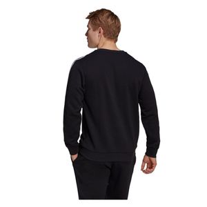 adidas Herren Mens Essentials French Terry 3-Streifen Sweatshirt schwarz weiss, Größe:XL