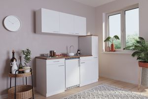 Küche Miniküche Singleküche Küchenzeile Küchenblock Weiß Luis 180 cm Respekta