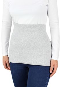 Alkato Damen Elastischer Nierenwärmer Shirtverlängerung Rückenwärmer Einfarbig, Farbe: Grau Meliert, Größe: S