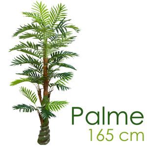 Künstliche Palme groß Kunstpalme Kunstpflanze Palme künstlich wie echt Plastikpflanze Auswahl Dekoration Deko Decovego, Auswahl Palme Pflanze:Palme Modell 24 (Cycuspalme 165 cm)