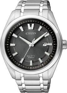 Citizen Super Titanium Herren Armbanduhr Eco-Drive Datum Stoppuhr AW1240-57E