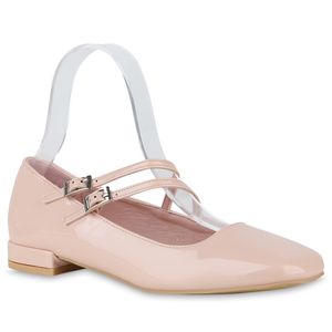 VAN HILL Damen Riemchenballerinas Ballerinas Klassische Schuhe 841180, Farbe: Rosa, Größe: 36