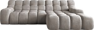 DomoHome rohová pohovka CAMPILE s elektricky posuvným sedadlom - krásna a pohodlná, možnosť zmeny polohy opierky hlavy, pravé rozloženie 288x119x85cm, farba SVETLE ŠEDÁ