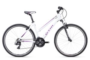 Hybrid Fahrrad Dame CTM 28" - MAXIMA 1.0 - Weiß/Violet (Große L)
