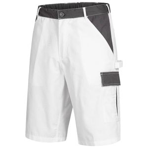 NITRAS Motion Tex Light Kurze Arbeitshose für Unisex - Cargo-Arbeitsshorts Weiß / Grau 58