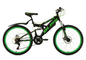 Jugendfahrrad Mountainbike Fully 24" Bliss (schwarz-grün)