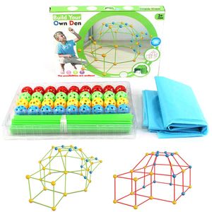 Build Your Own Den Tent Bauspielzeug Baustein Bausatz Kind DIY 3D Spielzeug Lernspielzeug