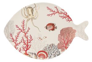 Servierplatte Speiseteller REEF Korallen in Fischform 31x21,5cm EASY LIFE