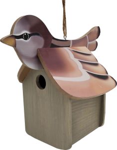 Dehner Natura Premium Wildvogel Nistkasten Spatz, Vogelhaus / Vogelnistkasten für Wildvögel, robust, 29 x 18 x 26.9 cm, aus FSC®-em Kiefernholz, braun
