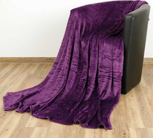 Plyšová deka "Celina" - vysokokvalitná plyšová deka, 90 x 140 cm - fialová