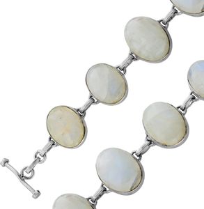 Mondstein Armband Silber 925 Regenbogen Edelsteine 50ct 20
