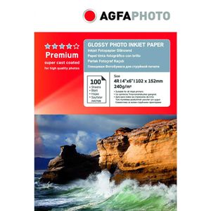 AgfaPhoto - Lesklý - 100 x 150 mm - 240 g/m² - 100 listov kartónu - Fotopapier