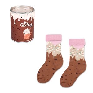 ZOOKSY Weihnachten Socken für Jungen und Mädchen HOT CHOCOLATE Weihnachtssocken mit Schokoladen-Motiv, 30-35
