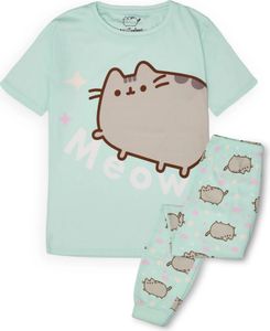 Pusheen - "Mňau" pyžamo pre dievčatá s krátkym rukávom NS7652 (146-152) (Zelená)