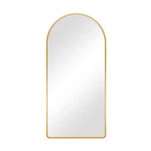 SensaHome Ganzkörperspiegel - Wandspiegel im minimalistischen Design - Stehender Spiegel mit Metallrand - Gold - Modern - Ankleidespiegel - 160x60CM