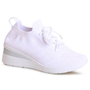 topschuhe24 2401 Damen Keilabsatz Sneaker Halbschuhe, Farbe:Weiß, Größe:39 EU