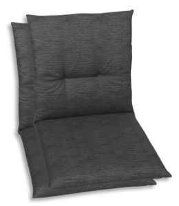 GO-DE Textil, Sesselauflage Niederlehner, 2er Set, Farbe: grau, Maße: 98 cm x 48 cm x 5 cm, Rueckenhoehe: 52 cm