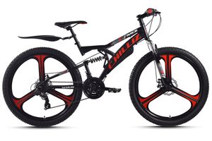 CHILLIZ Mountainbike Fully 26 Zoll MAG.01 schwarz-rot Rahmenhöhe 42 cm 21 Gänge Mag wheel mech. Scheibenbremse