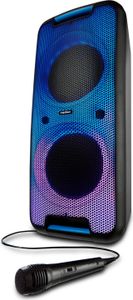 MEDION P61080 party sound system (party reproduktory včetně mikrofonu, karaoke, dobíjecí baterie, Bluetooth, true wireless stereo, 2x 450 W, barevná LED, 2x USB, 2x AUX, 2x připojení mikrofonu, kompaktní systém)