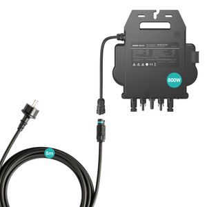 Anker SOLIX MI80 Mikro-Wechselrichter für Balkonkraftwerke | 800 Watt | 2 MPPT | IP67 | WiFi + Bluetooth | App-Steuerung | 5m Schuko-Kabel